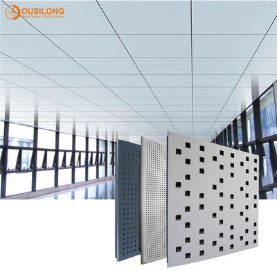 알루미늄 / 알루미늄 천장에서 방수 백색 클립은 사무실을 위한 퍼포레이티드 금속 천장 패널을 타일로 덮습니다