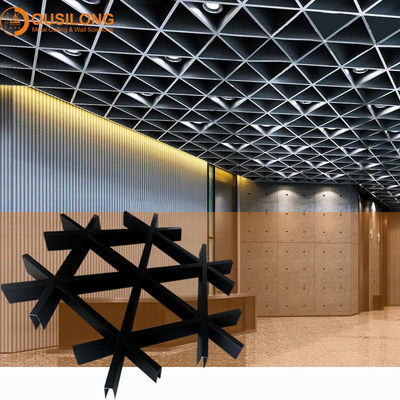 벽 천장 장식적 알루미늄 / 알루미늄 프로파일 물질을 구축하는 갤러리 삼각 금속 그리드 천장