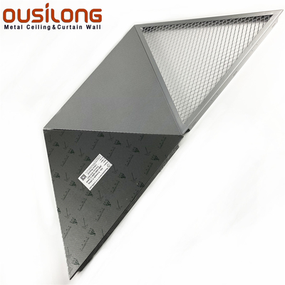 상업용 건물용 1.0mm 삼각형 알루미늄 메쉬 클립인 스냅인 천장
