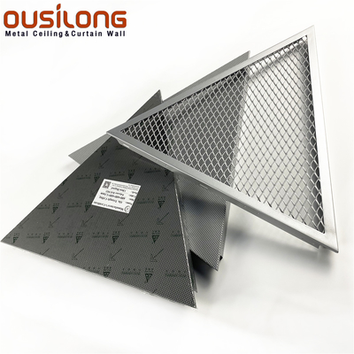 상업용 건물용 1.0mm 삼각형 알루미늄 메쉬 클립인 스냅인 천장